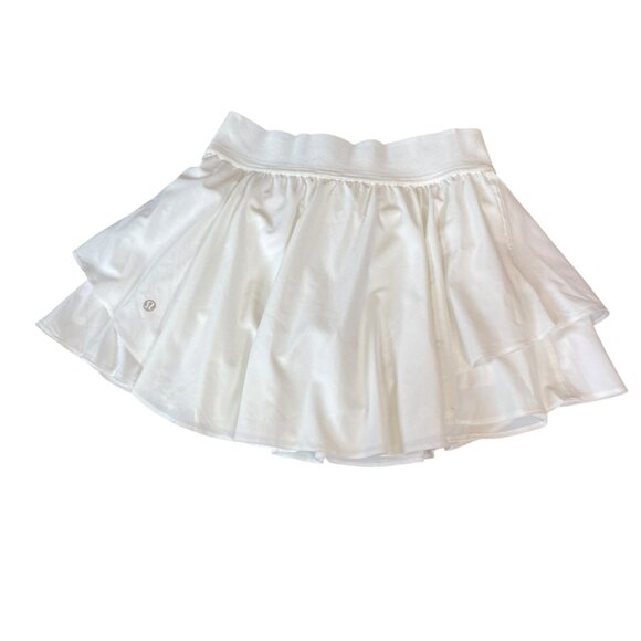 Lululemon Court Rival Skirt Sz 6 White Tennis Activewear #238R - Picture 8 of 12